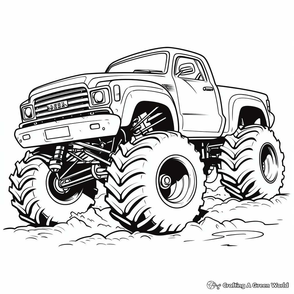Monster Truck Rally Coloring Pages for Children 2