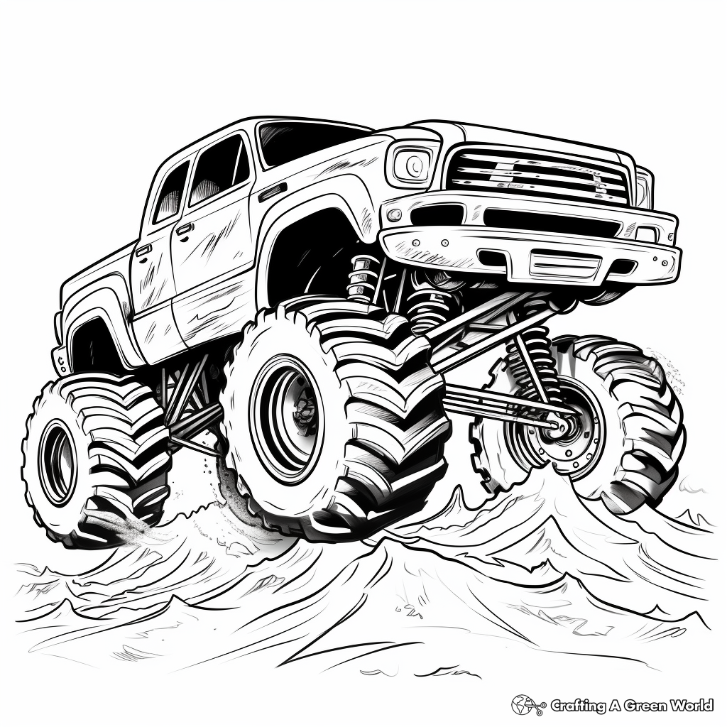 Monster Truck Rally Coloring Pages for Children 3
