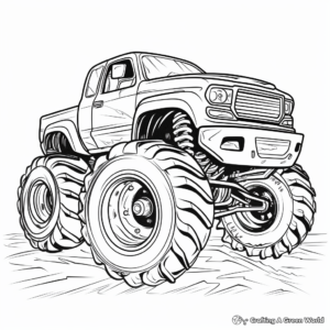 Monster Truck Rally Coloring Pages for Children 4