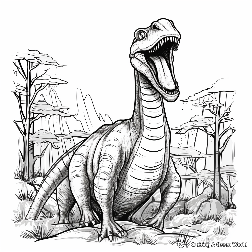 Monstrous Brachiosaurus Coloring Pages 2