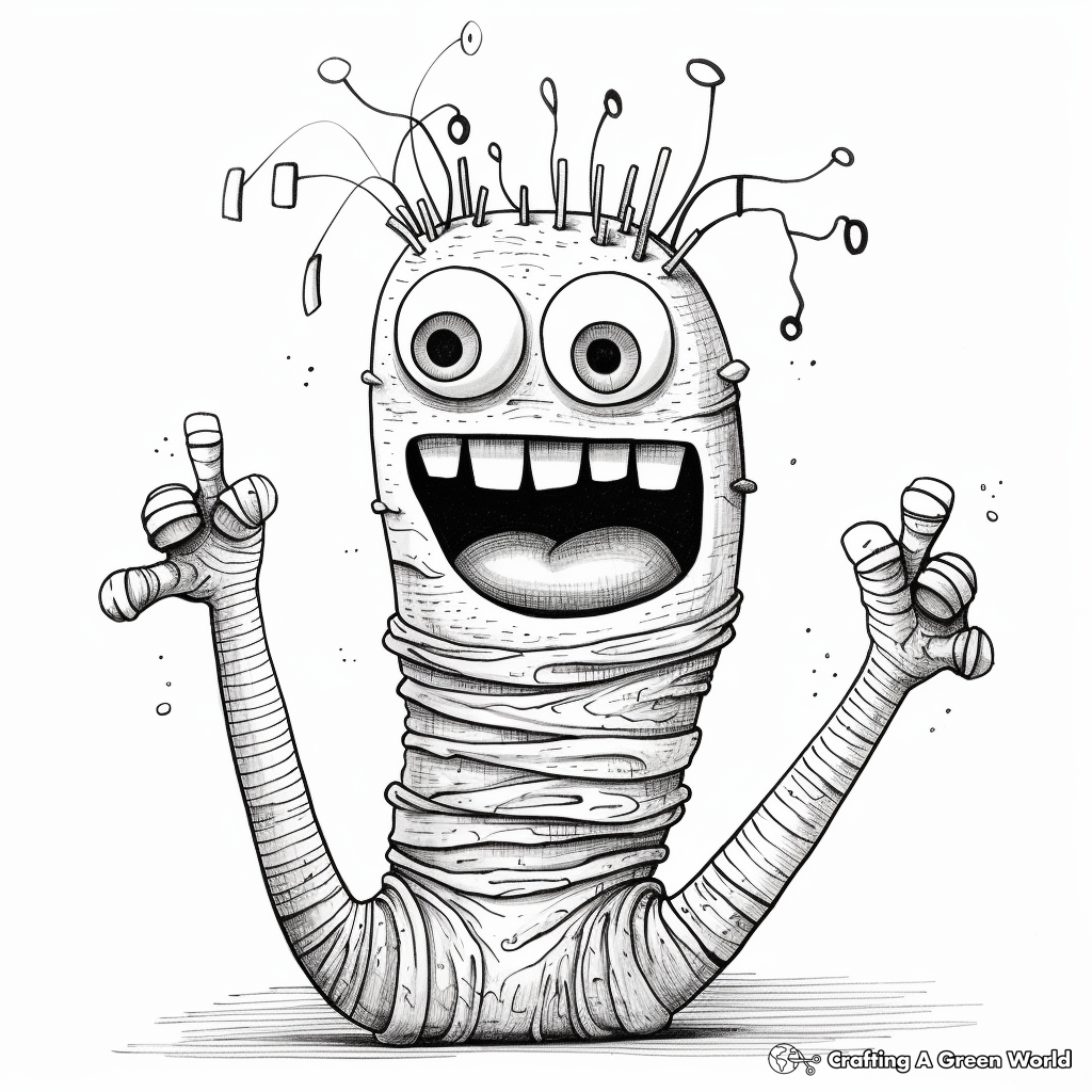 Monstrous Sock Puppet Coloring Pages 4