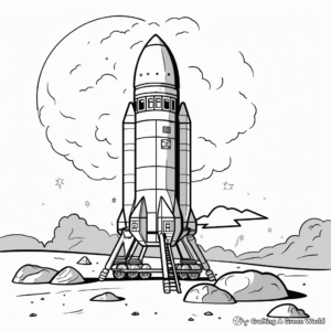 Moon Landing: Apollo Rocket Coloring Pages 2