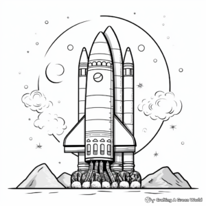Moon Landing: Apollo Rocket Coloring Pages 3