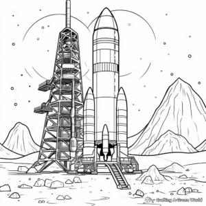 Moon Landing: Apollo Rocket Coloring Pages 4