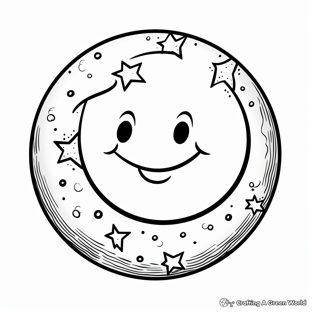 Moon Shape Coloring Pages for Bedtime Fun 4