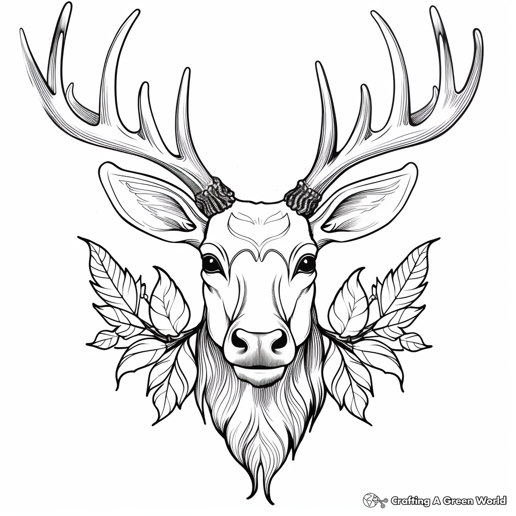 Moose Head Coloring Pages for Moose Lovers 2