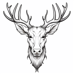 Moose Head Coloring Pages for Moose Lovers 3
