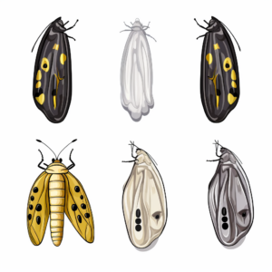Moth and Butterfly Pupa Comparison Coloring Pages 3