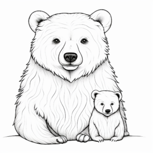 Mother and Baby Bear Coloring Pages 3