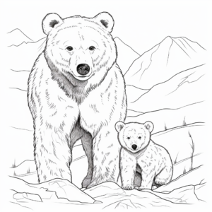 Mother and Baby Bear Coloring Pages 4