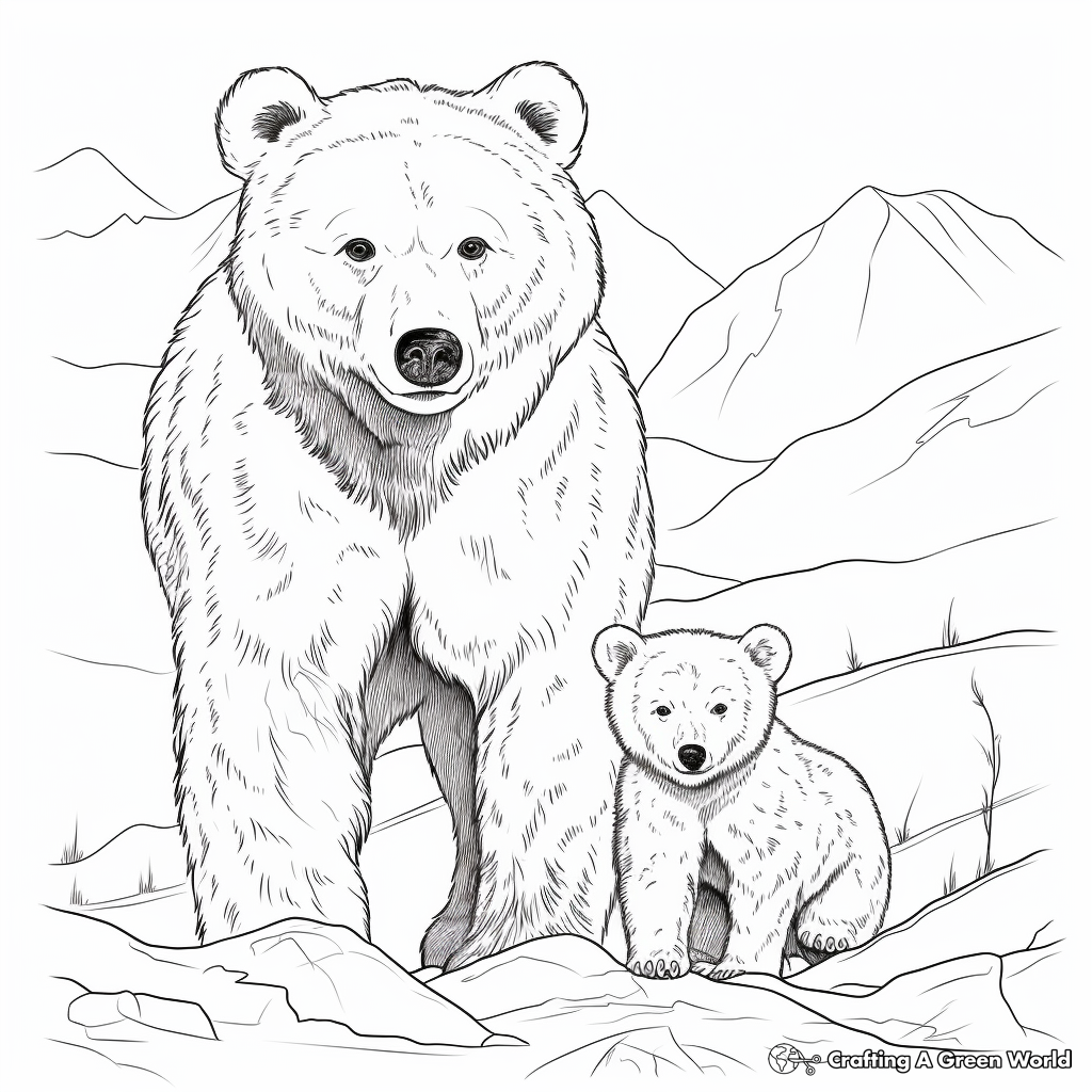 Mother and Baby Bear Coloring Pages 4