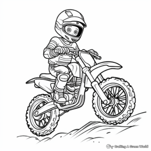 Moto-Cross Motorcycle Coloring Pages 1