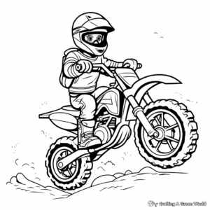Moto-Cross Motorcycle Coloring Pages 3
