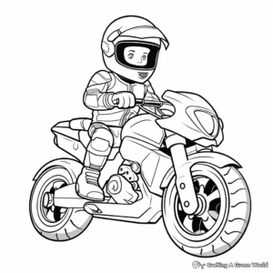 Motorcycle and Rider Coloring Pages 4