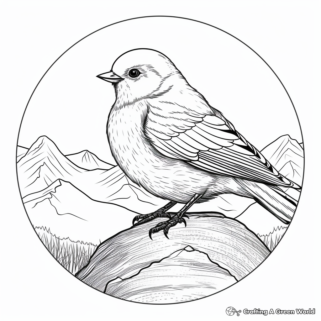 Mountain Bluebird Coloring Pages for Kids 3