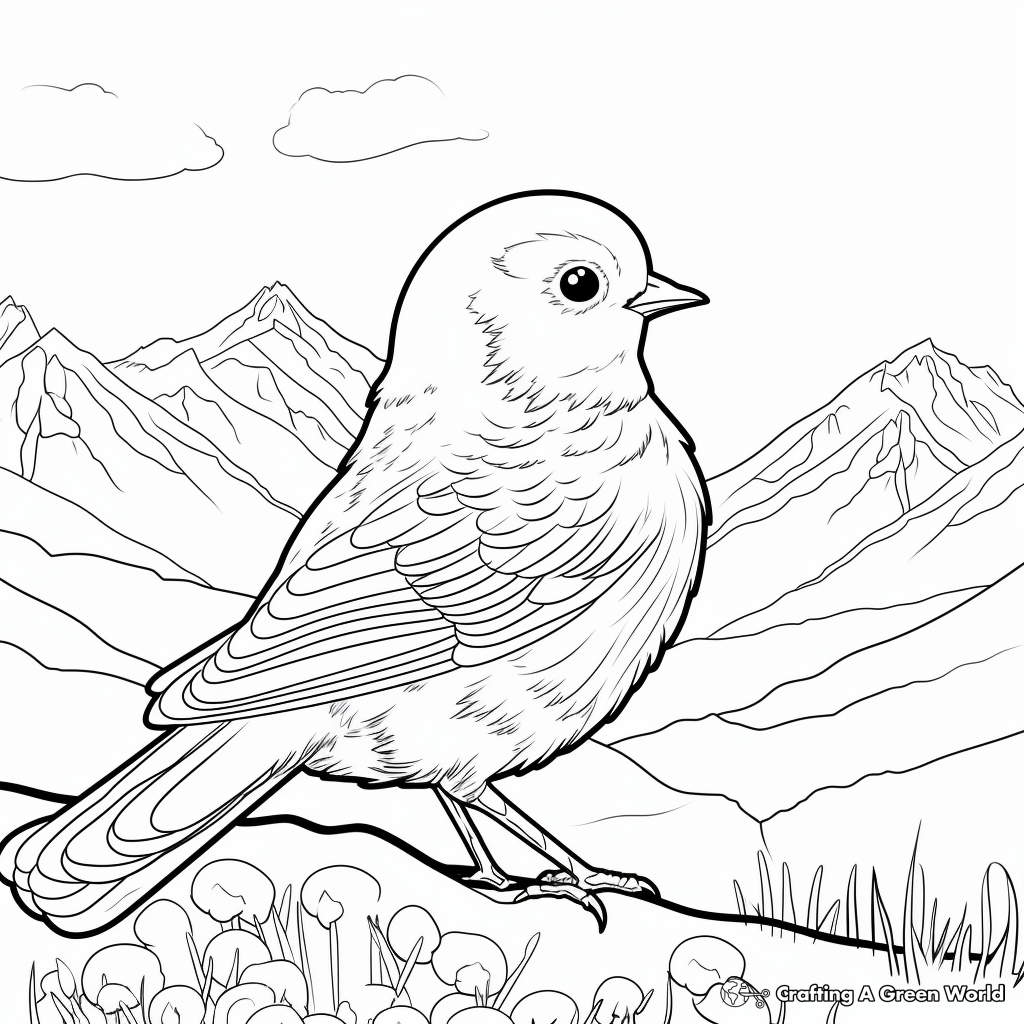 Mountain Bluebird Coloring Pages for Kids 4