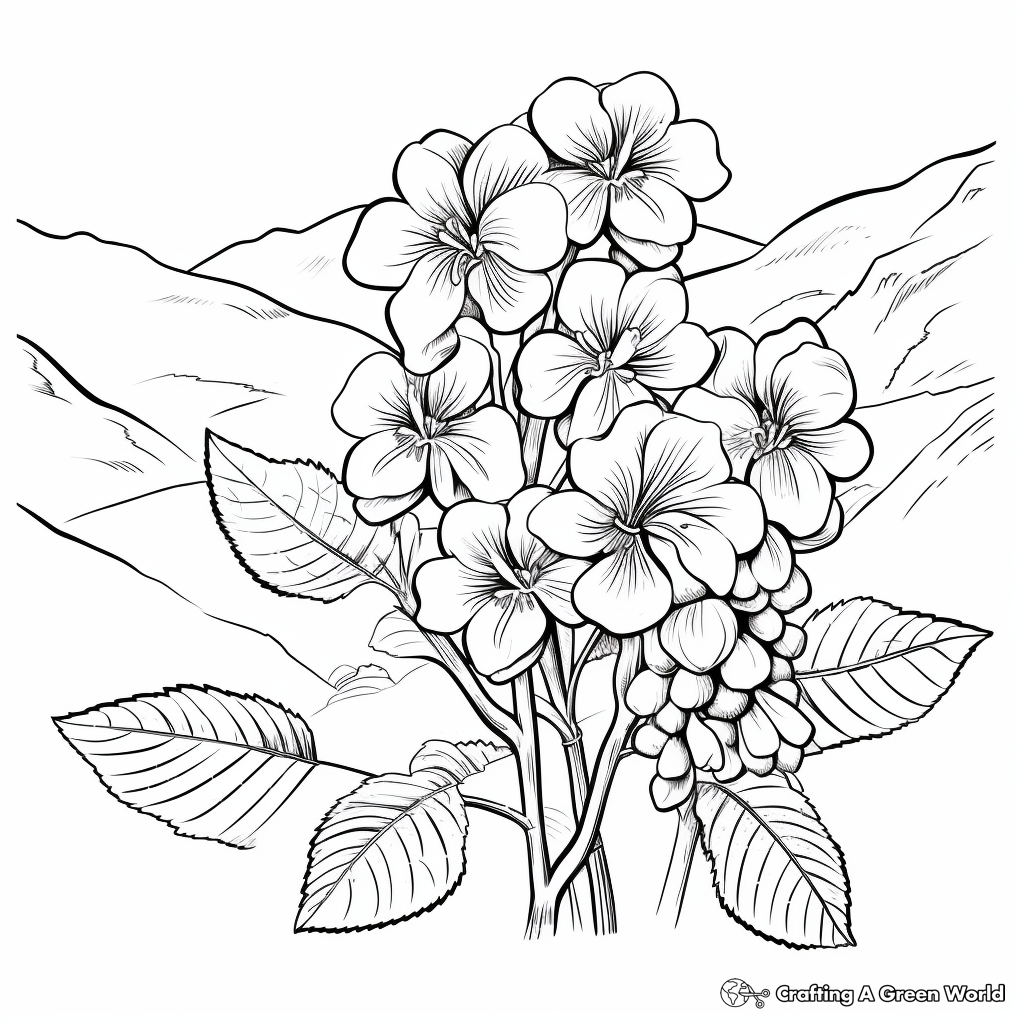 Mountain Hydrangea Coloring Pages 4
