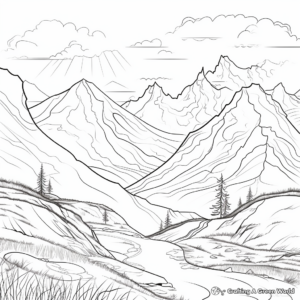 Mountain Landscape Coloring Pages 4