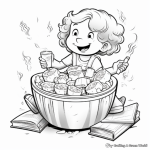 Mouth-watering BBQ Mac and Cheese Coloring Sheets 3