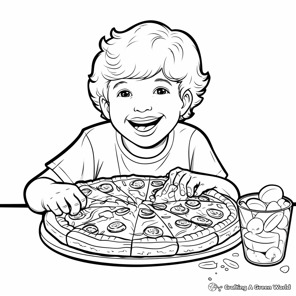 Mouth-Watering Deep Dish Pizza Coloring Pages 1