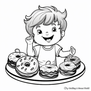 Mouth-Watering Donut Coloring Pages 1