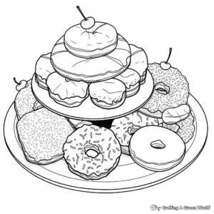 Mouth-Watering Donut Coloring Pages 2