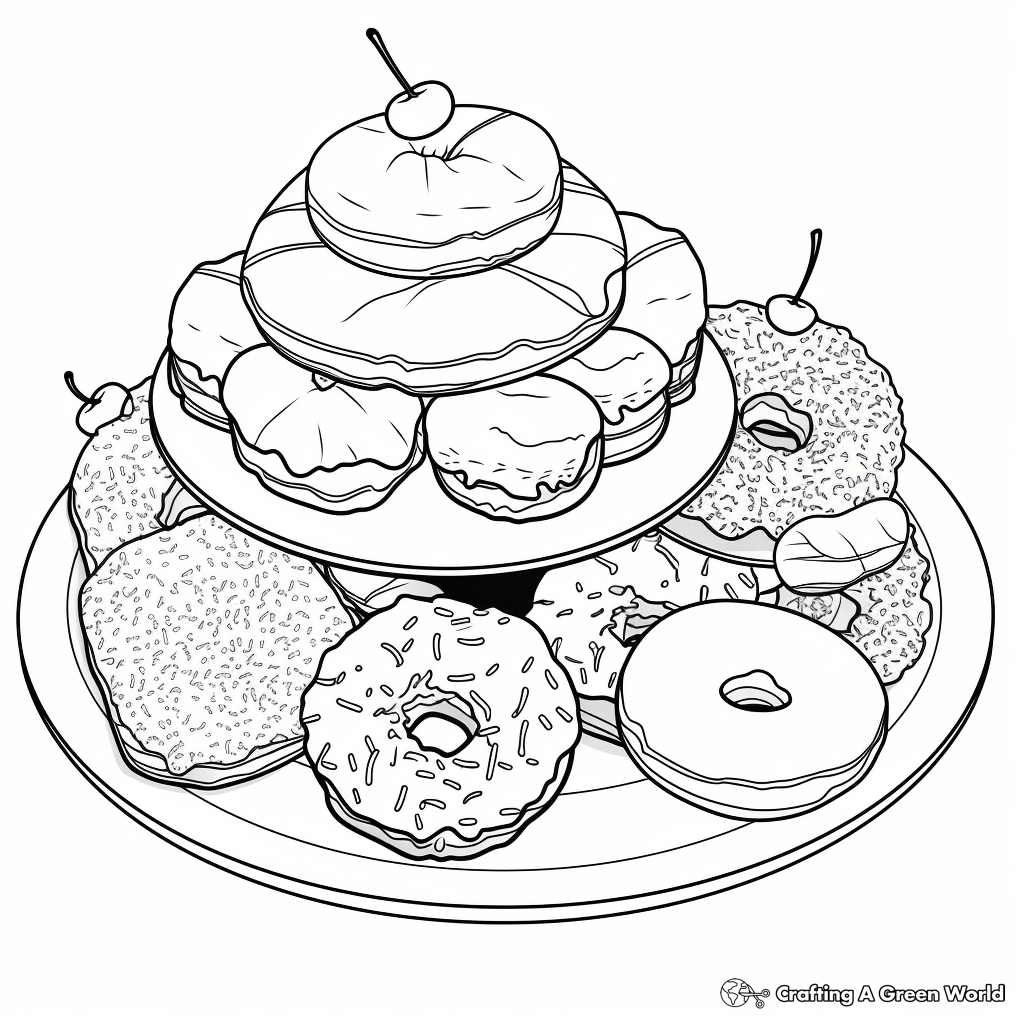 Mouth-Watering Donut Coloring Pages 2