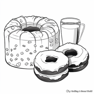 Mouth-Watering Donut Coloring Pages 3