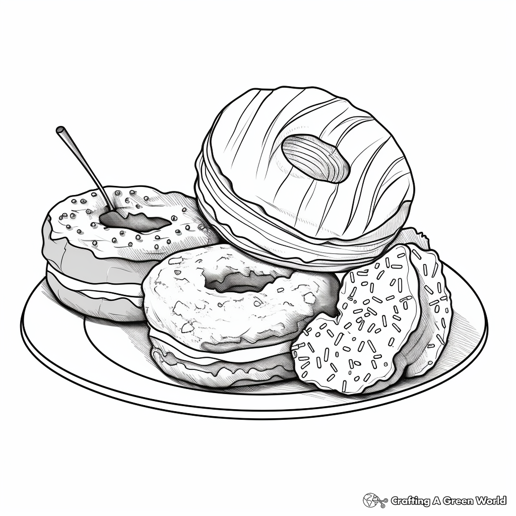 Mouth-Watering Donut Coloring Pages 4