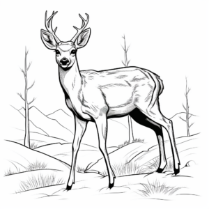 Mule Deer Habitat Coloring Pages: Forest, Prairie, and Desert 2