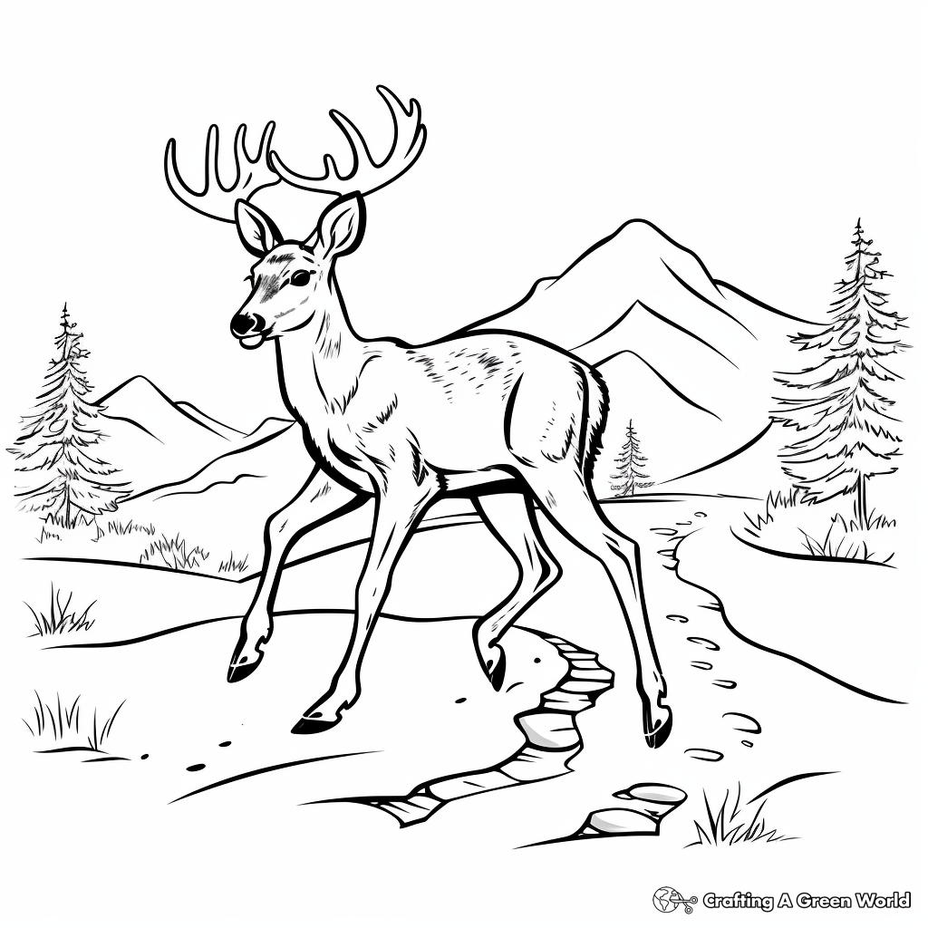 Mule Deer Track: Educational Coloring Pages 2