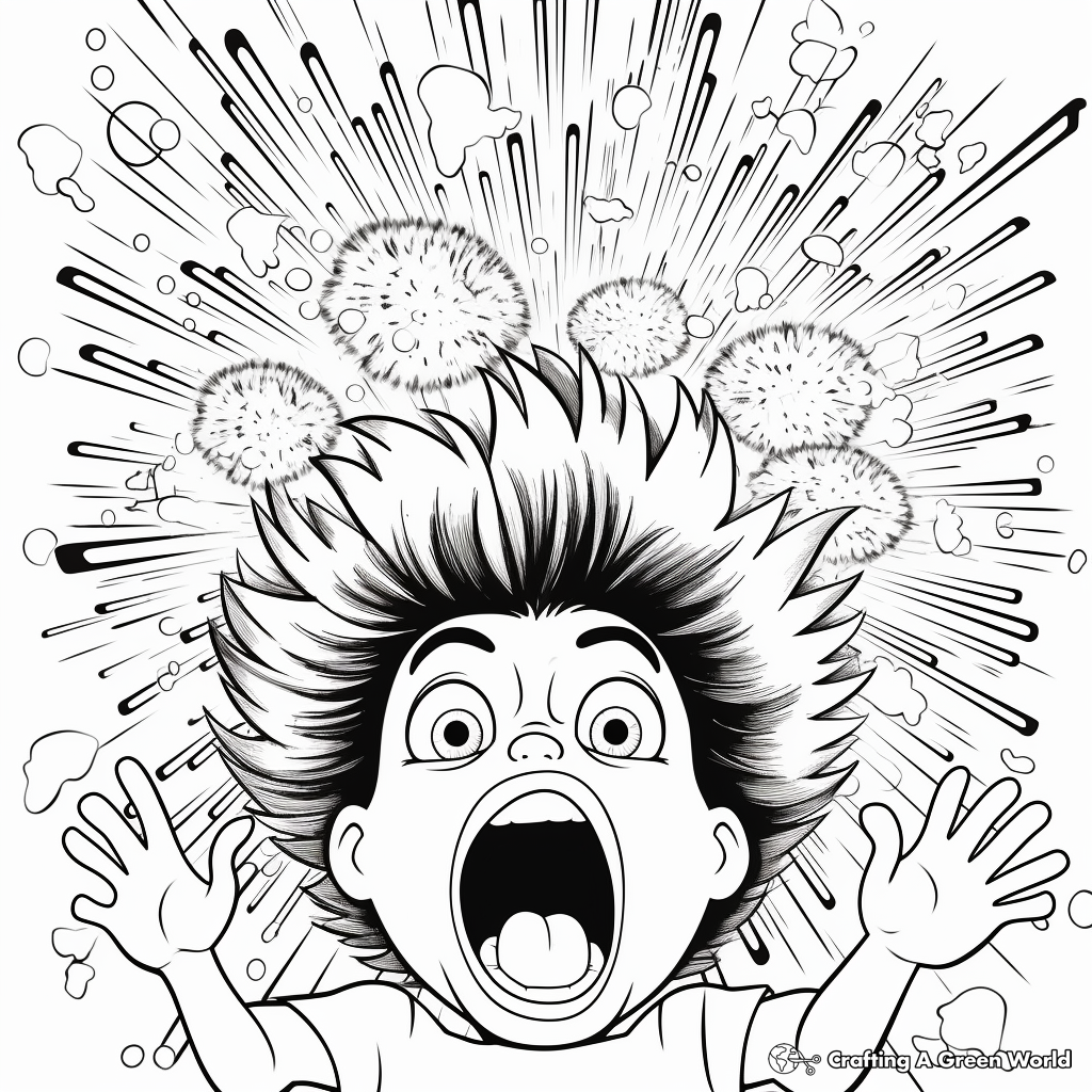 Multi-Colored Firework Bursts Coloring Pages 3