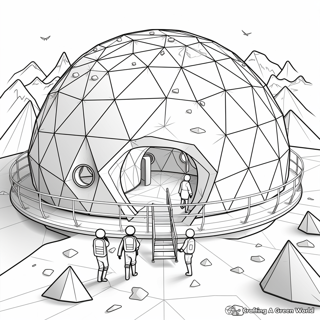 Multi-Dimensional 3D Geodesic Design Coloring Pages 4