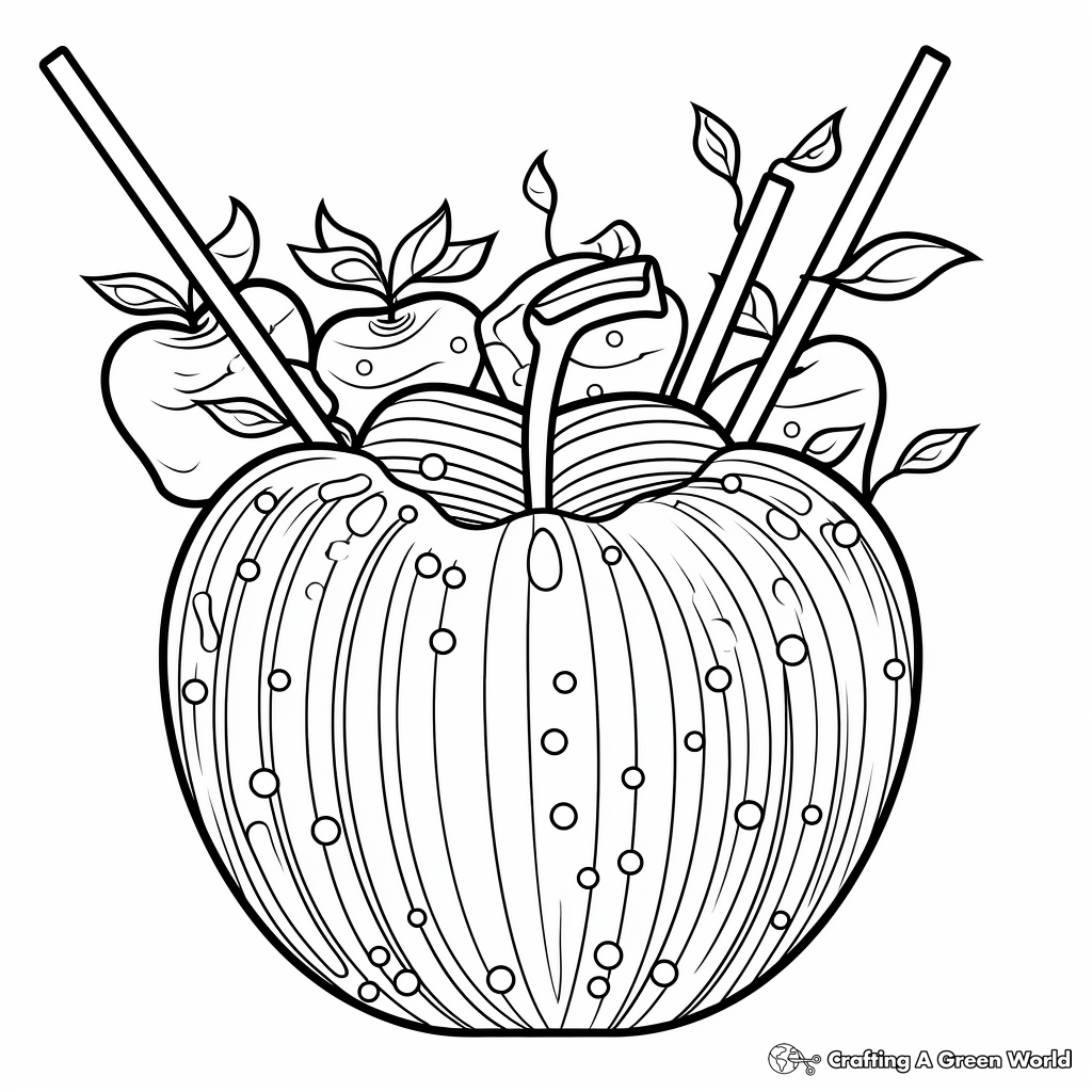 Multicolored Candy Apple Coloring Pages 2
