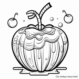 Multicolored Candy Apple Coloring Pages 4