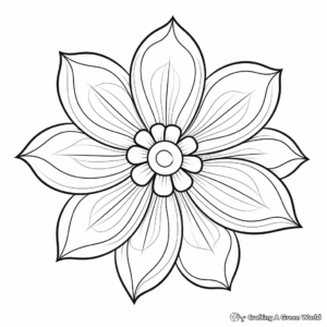 Multicolored Rainbow Daisy Coloring Pages 1