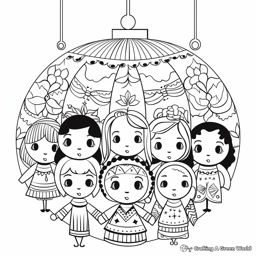 Multicultural-Inspired Ornament Coloring Pages 3