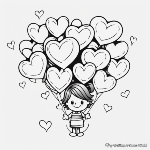 Multiple Hearts Coloring Pages for Children 1