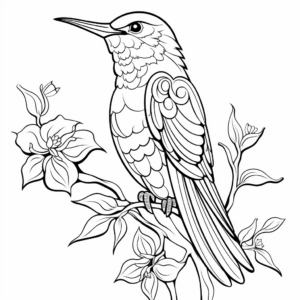 Multiple Hummingbird Species Coloring Pages 2