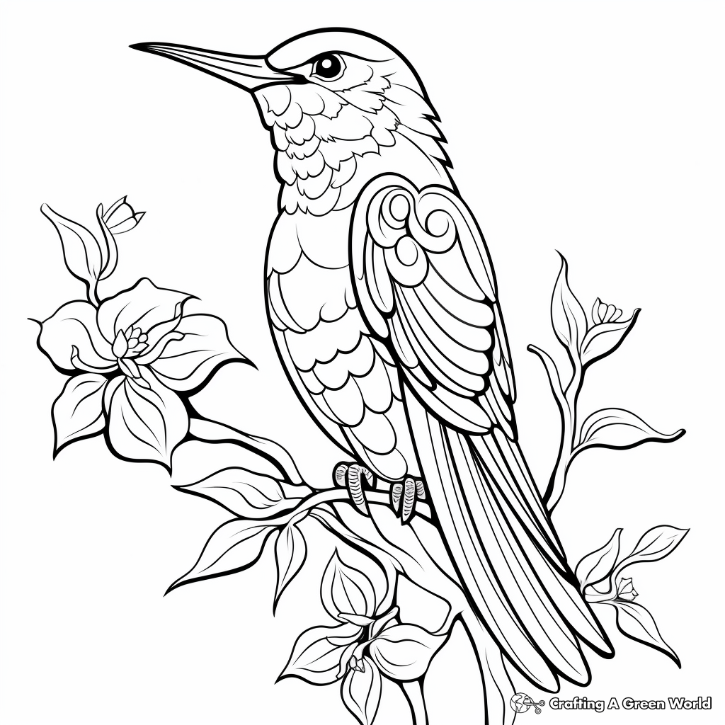 Multiple Hummingbird Species Coloring Pages 2