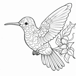 Multiple Hummingbird Species Coloring Pages 4