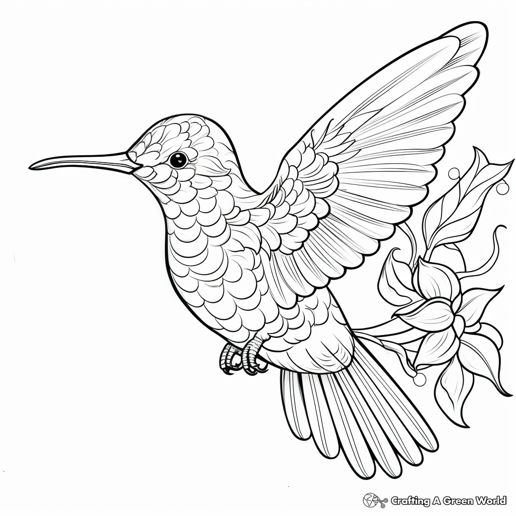 Multiple Hummingbird Species Coloring Pages 4