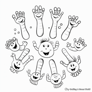 Multiple Toes Counting Coloring Pages for Toddlers 1