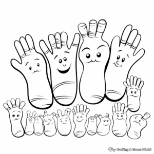 Multiple Toes Counting Coloring Pages for Toddlers 3