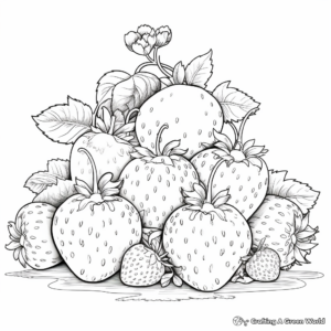 Multiple Varieties of Strawberries Coloring Pages 2