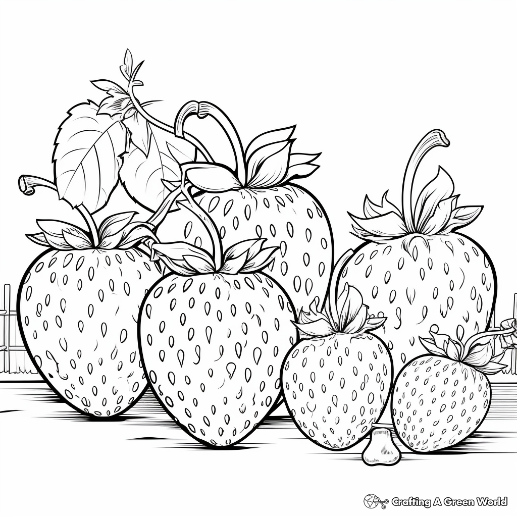 Multiple Varieties of Strawberries Coloring Pages 4
