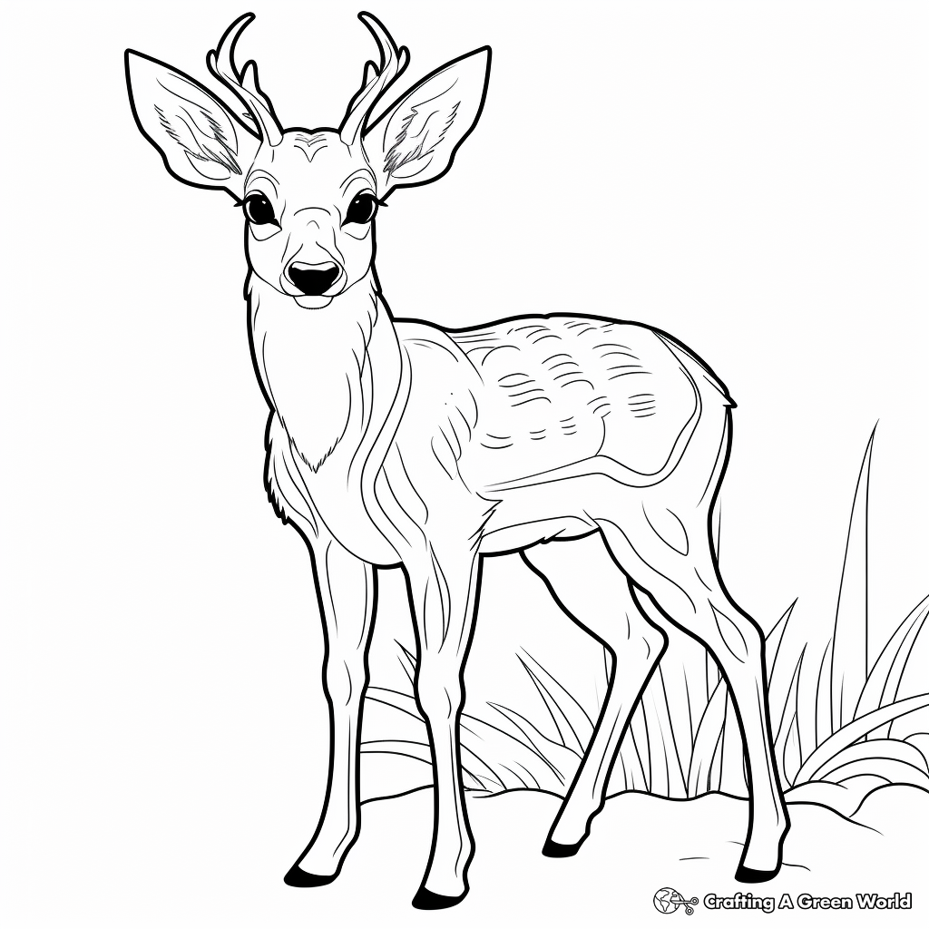 Muntjac, The Barking Deer Coloring Pages 2