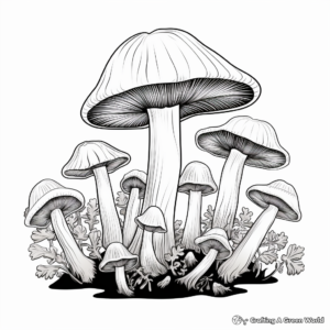 Mushroom Lifecycle Stages Coloring Pages 4