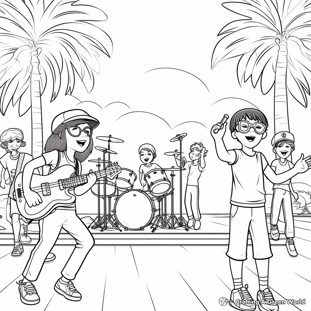 Music Festival Stage Coloring Pages for Teens 3