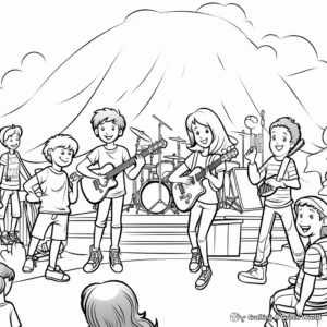 Music Festival Stage Coloring Pages for Teens 4